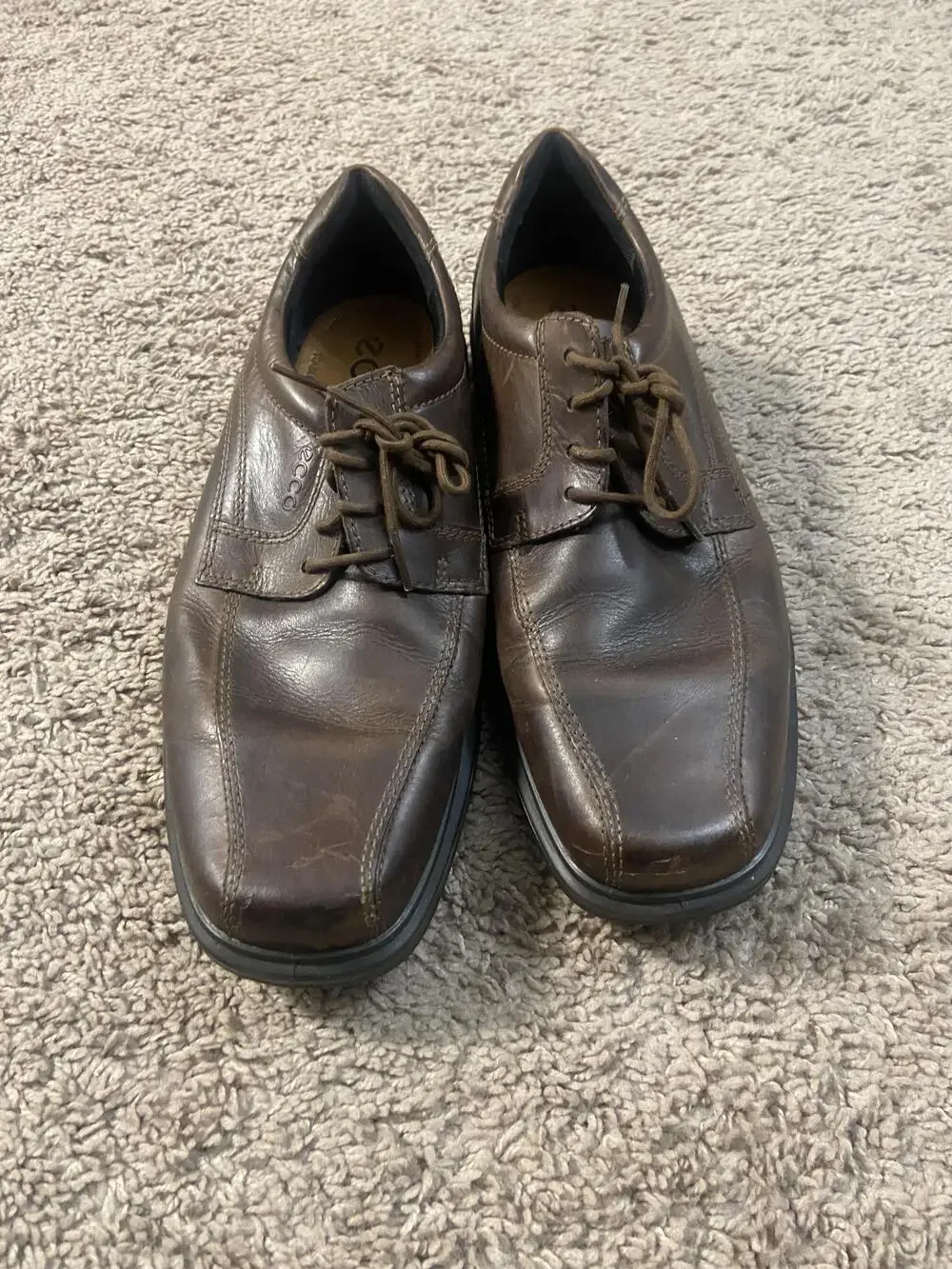 Ecco Biom Shoes Mens Size 11.5 Brown Leather Derby Oxford Lace Up Comfort